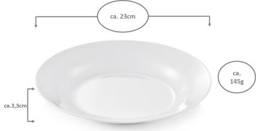 Preview: Melamin weiß Teller tief 23cm 6 Stück